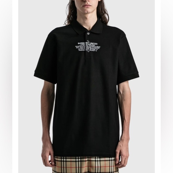 Burberry location print black polo Size XS